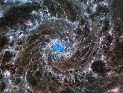 This image from the James Webb Space Telescope shows the heart of M74, also known as the Ghost Galaxy.