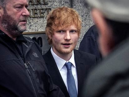 Ed Sheeran leaves federal court, Thursday, April 27, 2023, in New York.