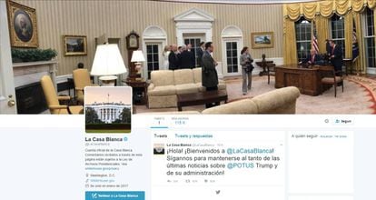 This is how the new Spanish-language White House Twitter account looks.