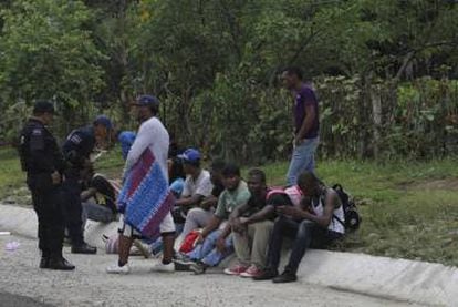 Migrants detained in the southern Mexican state of Chiapas.