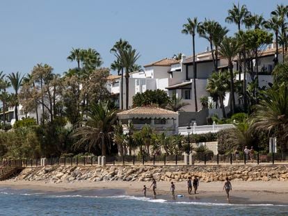 A promenade in the Golden Mile area of Marbella, in the Spanish province of Málaga.