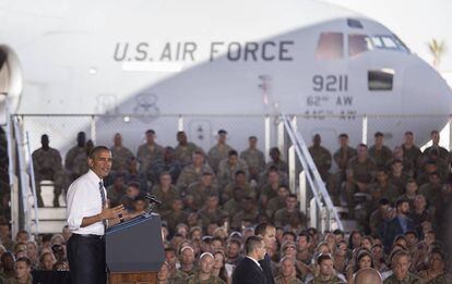 Obama at the Rota naval base.