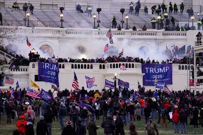 Insurrectionists loyal to President Donald Trump, storm the Capitol, Wednesday, Jan. 6, 2021, in Washington.