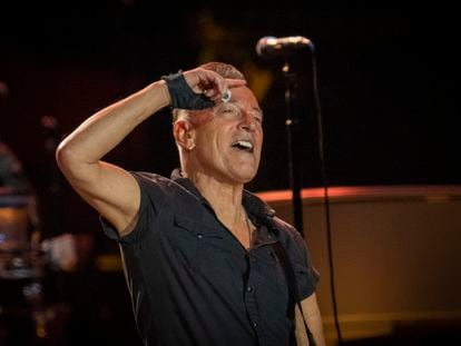Bruce Springsteen and the E Street Band perform, Friday, April 28, 2023, at the Olympic Stadium of Montjuic in Barcelona, Spain.