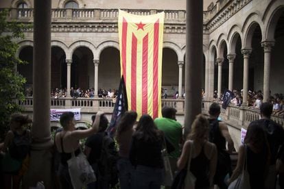 Students occupied Barcelona University on Friday to support the independence referendum.