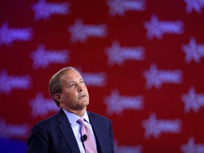 Texas Attorney General Ken Paxton speaks at the Conservative Political Action Conference (CPAC) in Dallas, Texas, on August 5, 2022.