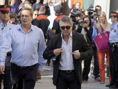 Jorge Horacio Messi (wearing sunglasses) is accused of masterminding the tax fraud.