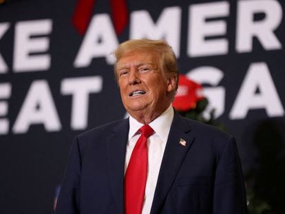 Republican presidential candidate and former U.S. President Donald Trump attends a campaign event in Waterloo, Iowa, U.S. December 19, 2023.