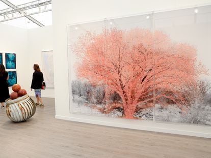 The fifth Frieze art fair at Santa Monica Airport in Los Angeles, California, on February 29, 2024.