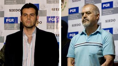 Vicente Zambada (left) after his arrest in 2014, and Eduardo Arellano Félix in 2008.