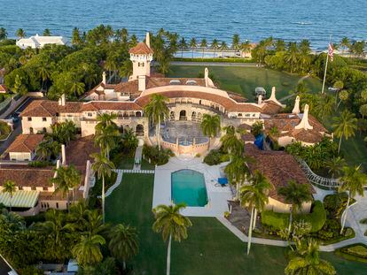 An aerial view of President Donald Trump's Mar-a-Lago estate in Palm Beach, Fla.
