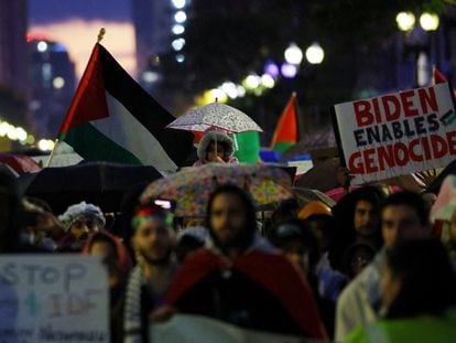 Demonstrators protest in support of Palestinians in Boston, Massachusetts, U.S., October 16, 2023.