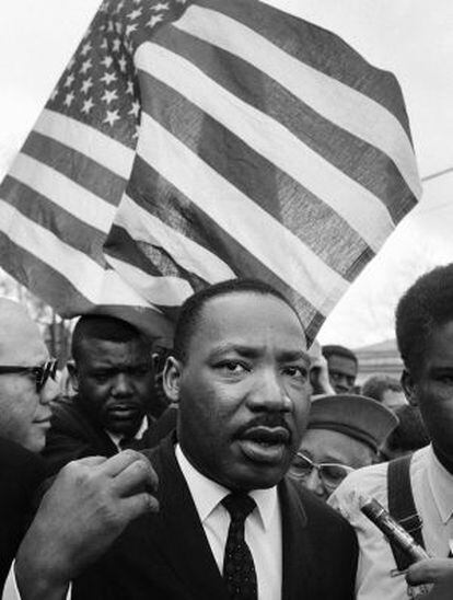 Martin Luther King on the 1965 march from Selma.