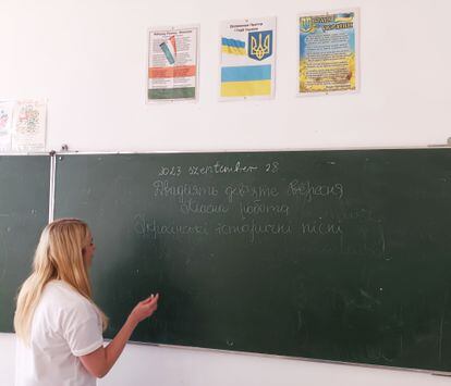 Class at the Hungarian secondary school in Badalovo, a village in Ukraine. 