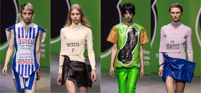 JW Anderson designs at London Fashion Week on February 19, 2023.