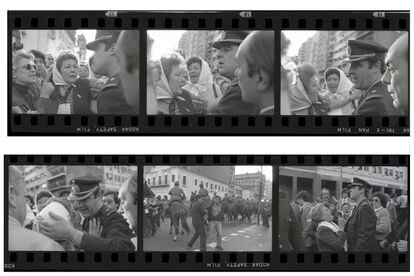 Original negatives of the confrontations between protestors and Argentine security forces.