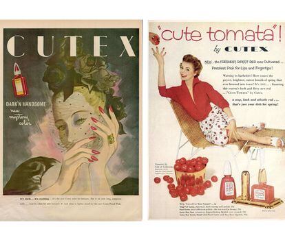 Vintage posters of Cutex, the world's first industrial nail polish brand.