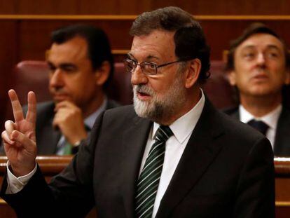 Mariano Rajoy during a government control session in Congress.