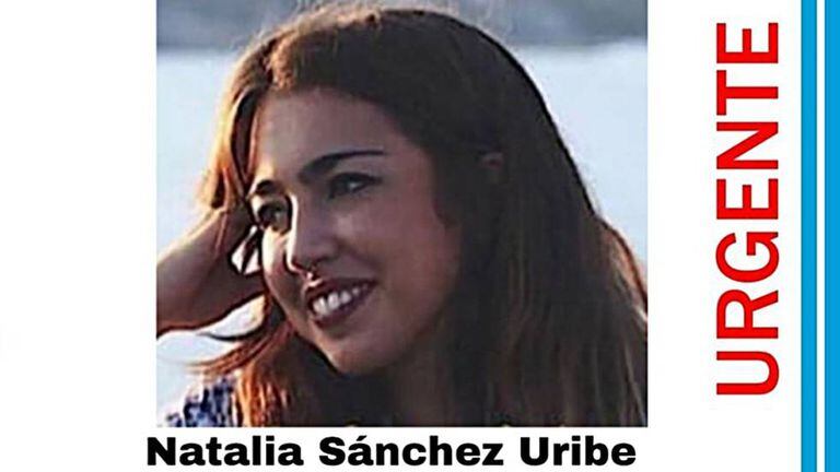 A tweet with the photo of missing student Natalia Sánchez Uribe.