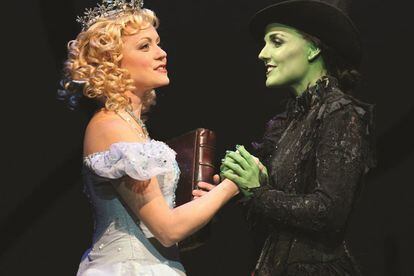 The witches Glinda and Elphaba are the show’s protagonists.