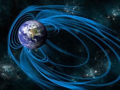 Artist's impression of Earth's magnetic field.