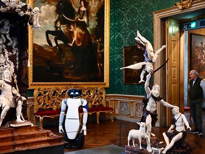 The humanoid robot R1, designed by the Instituto Italiano di Tecnologia, at the Palazzo Madama Museum in Turin, Italy, on May 12, 2021.