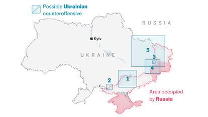 Five maps explaining the possible staging points for Ukrainian counteroffensive