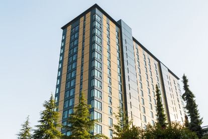 Vancouver's Brock Commons Tallwood House is a Canadian student residence hall made of CLT.