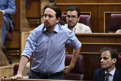 Podemos leader Pablo Iglesias during the first investiture debate on Tuesday of this week.