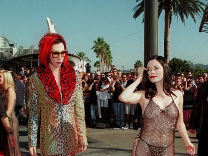 Rose McGowan and Marilyn Manson.