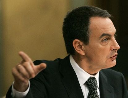 Prime Minister Zapatero during the State of the Nation debate. 