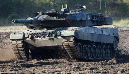 A German Leopard 2 main battle tank. 