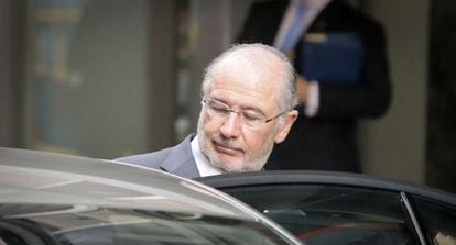 Rodrigo Rato after his hearing at the High Court on October 16.