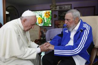 The pope with Fidel Castro during a visit to Havana in September 2015.