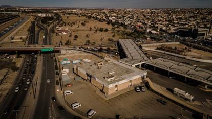 Vista aérea del Instituto Nacional de Migración de Ciudad Juárez