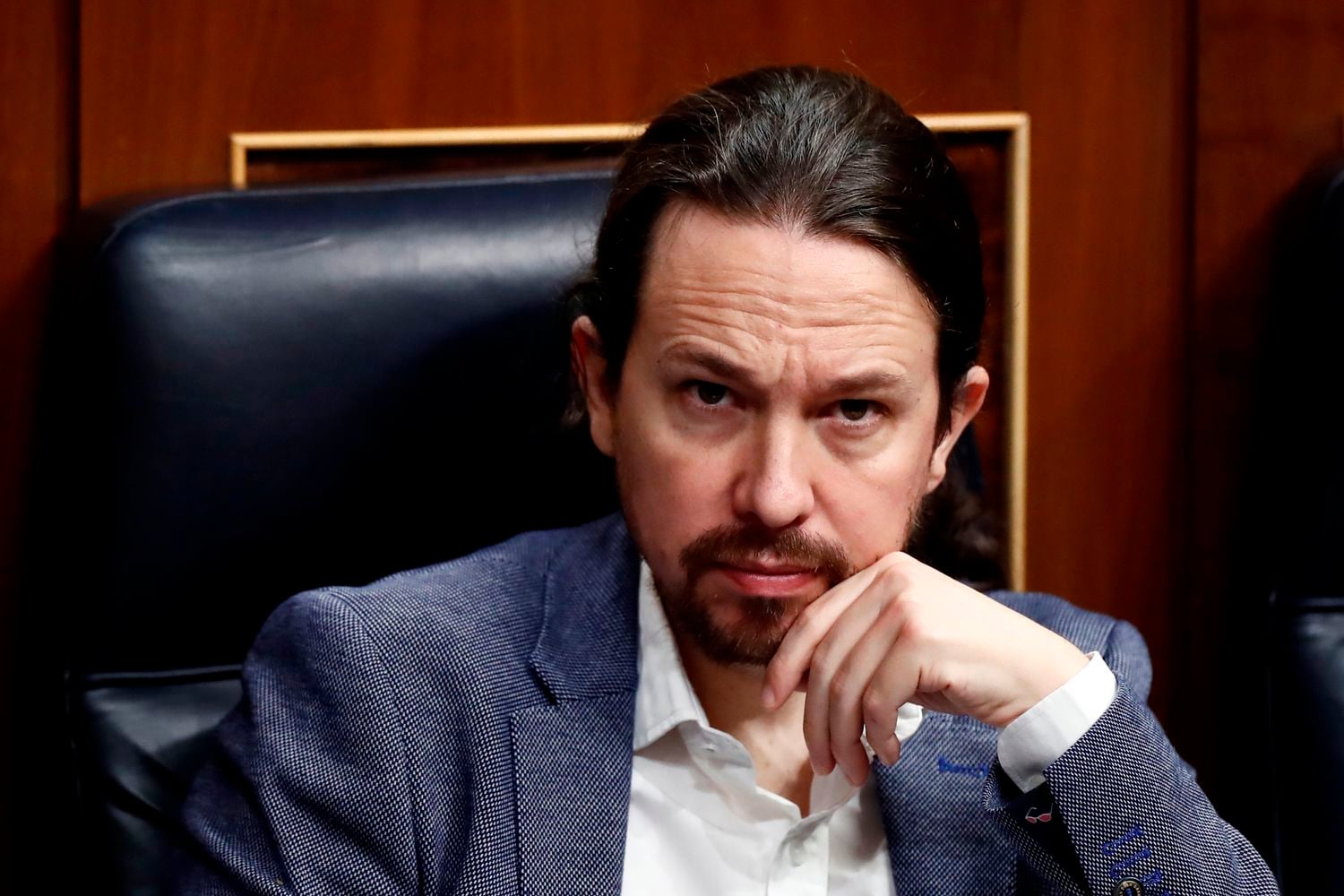 Pablo Iglesias in Spain’s Congress of Deputies on Thursday.