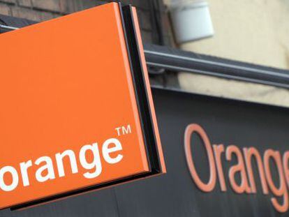An Orange store with the company&#039;s logo on display.
