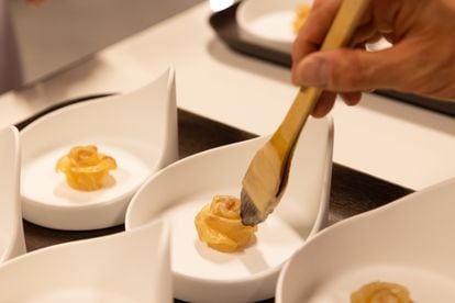 One of Albert Raurich's dishes at the dinner held at the Basque Culinary Center in honor of the Ishidas,