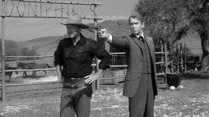 John Wayne and James Stewart in John Ford’s ‘The Man Who Shot Liberty Valance.’