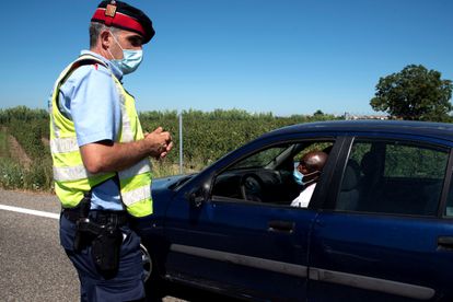A police checkpoint at Segrià today.