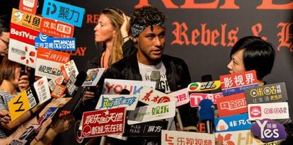 Neymar, during a publicity event in Shanghai.
