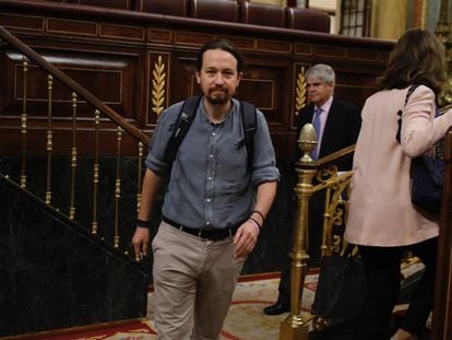 Podemos leader Pablo Iglesias in the Spanish Congress.