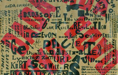 A poster by Kurt Schwitters and Theo Van Doesburg (1923).