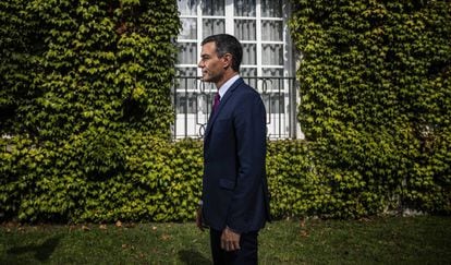 Acting Spanish Prime Minister Pedro Sánchez, pictured on Friday in the gardens at La Moncloa palace.