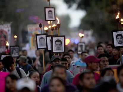 One of the many protests calling for action over the Ayotzinapa disappearances.