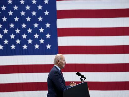 President Joe Biden speaks at Fort Liberty, N.C., on June 9, 2023.