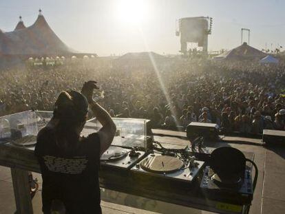 DJ Cristian Varela at the Monegros Desert Festival in Spain.