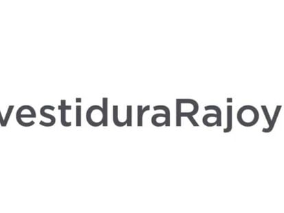The Rajoy emoji and hashtag #investiduraRajoy.