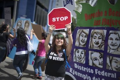 A pro-choice march in Mexico City.