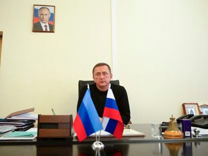 Nikolas Morgunov — head of the Russian-imposed administration in Severodonetsk — during an interview with EL PAÍS, on October 30, 2023.